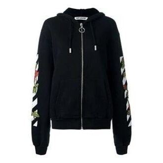Fleurs Off-White imprimées sur fond noir