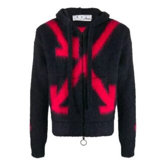 FW20 Fuzzy Arrows Pull à capuche et manches longues pour homme Noir
