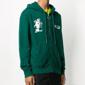 FW20 Kiss 21 Veste à capuche zippée pour homme, verte