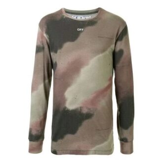 FW20 T-shirt à manches longues camouflage imprimé Arrows pour homme, vert