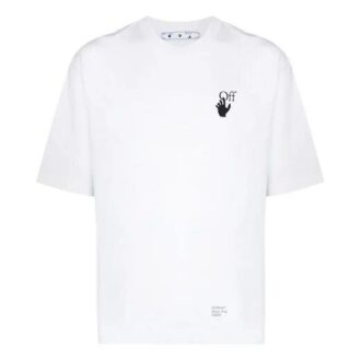 FW21 Caravaggio Motif Arrows Col rond Manches courtes Coupe ample Blanc