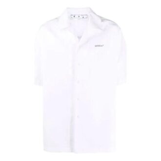 FW21 Chemise à manches courtes et logo, coupe ample, blanche