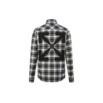 FW21 Chemise à manches longues à motif de grandes flèches imprimées sur fond à carreaux, version noire