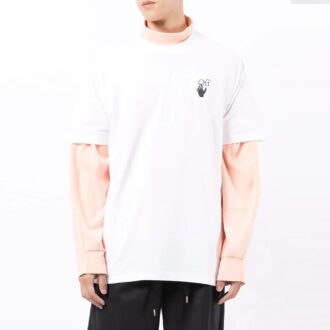 FW21 Impression du logo Col rond Shorts Manches courtes Version ample Blanc