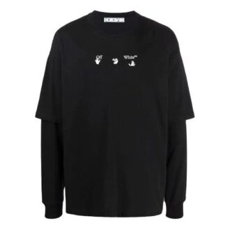 FW21 Imprimé alphabet, col rond, manches longues, noir