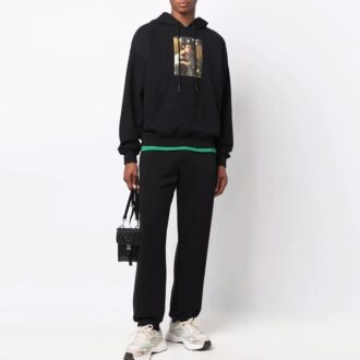 FW21 Imprimé alphabétique, pull à cordon, version noir