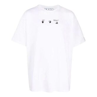 FW21 Imprimé flèches, Shorts, coupe ample, blanc