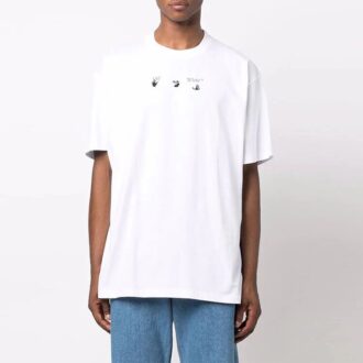 FW21 Imprimé flèches, Shorts, coupe ample, blanc