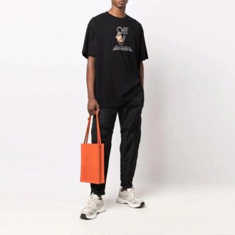 FW21 Imprimé logo humoristique Col rond Coupe ample Noir