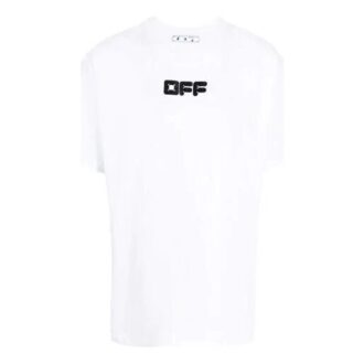 FW21 Imprimé logo sur la poitrine, manches courtes, coupe ample, blanc