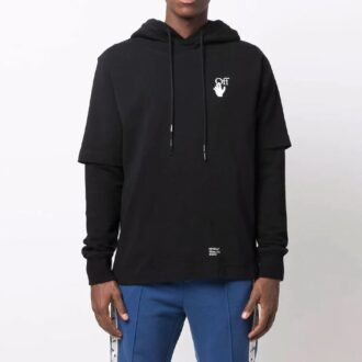 FW21 Imprimé motif Arrows Version à manches doubles Noir