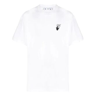 FW21 Logo flèche col rond Shorts manches courtes coupe ample blanc