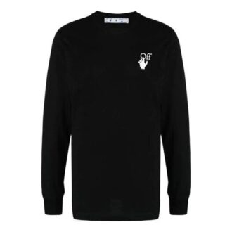 FW21 Logo Motif flèche Col rond Manches longues Noir