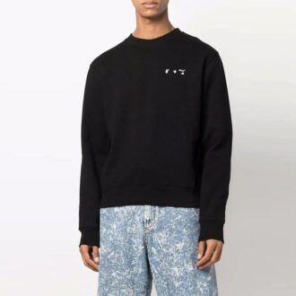 FW21 Motif Arrows Col rond Version pull-over Noir