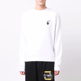 FW21 Pull en coton à col rond, version blanche