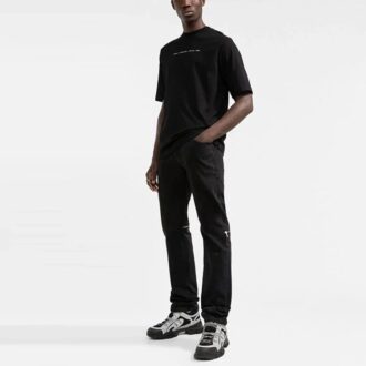 FW21 T-shirt à col rond et Shorts avec logo imprimé motif Arrows, version standard, noir