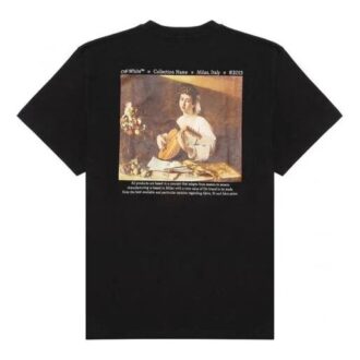 FW21 T-shirt à manches courtes ample avec peinture de Caravaggio, noir