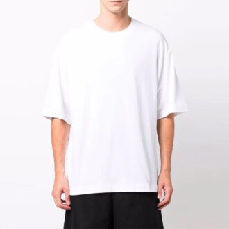 FW21 T-shirt à manches courtes ample à motif logo, blanc