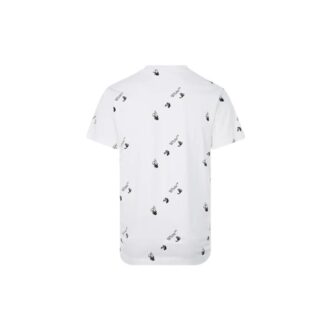 FW21 T-shirt à manches courtes et col rond avec imprimé logo intégral, version standard, blanc