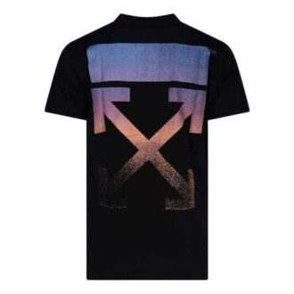 FW21 T-shirt à manches courtes multicolore dégradé avec Arrows, version standard, noir