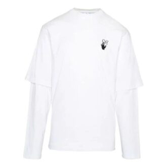 FW21 T-shirt unisexe à manches longues « White Arrow » version standard, blanc
