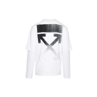 FW21 T-shirt unisexe à manches longues « White Arrow » version standard, blanc