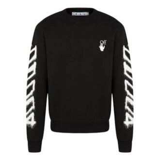 FW21 Version classique en coton à motif Arrows, col rond et manches longues, noir