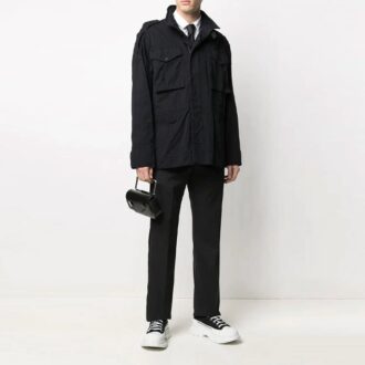 FW21 Veste à manches longues unie avec logo Arrows et poches cargo, version standard, noir