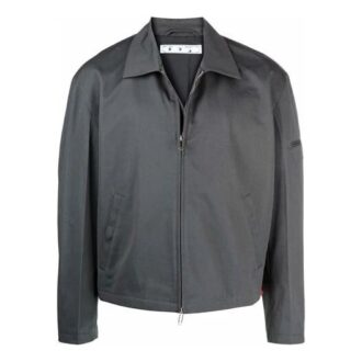 FW21 Veste à revers unie avec fermeture éclair, version grise
