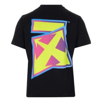 FW22 T-shirt à col rond et manches courtes avec logo imprimé dans le dos, coupe ajustée, noir