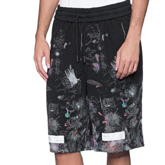 Shorts à imprimé éclaboussures d&rsquo;encre Noir