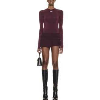 Haut ajusté Off-White sans logo « Burgundy »
