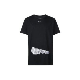 Impression 3D Coton Shorts Manches courtes Noir