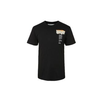 Imprimé alphabétique, col rond, Shorts, noir