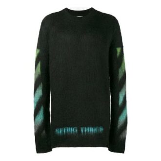 Imprimé alphabétique dégradé, coupe ample, bleu-vert