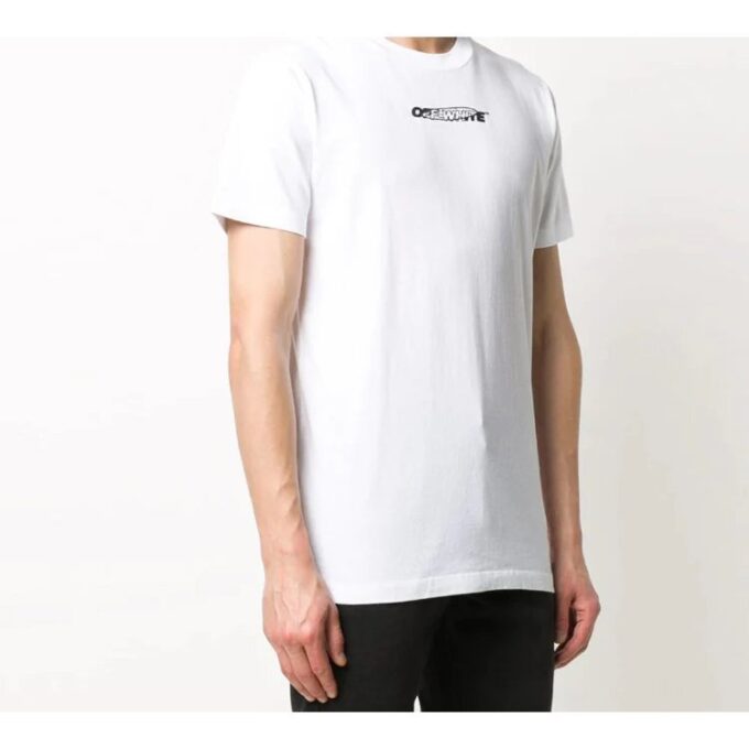 Imprimé au dos, manches courtes, version standard, blanc