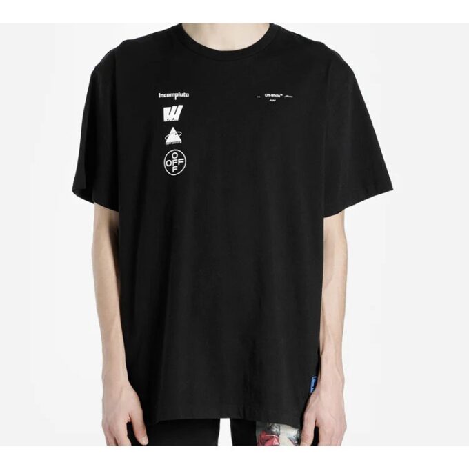 Imprimé au dos, shorts, coupe ample, noir
