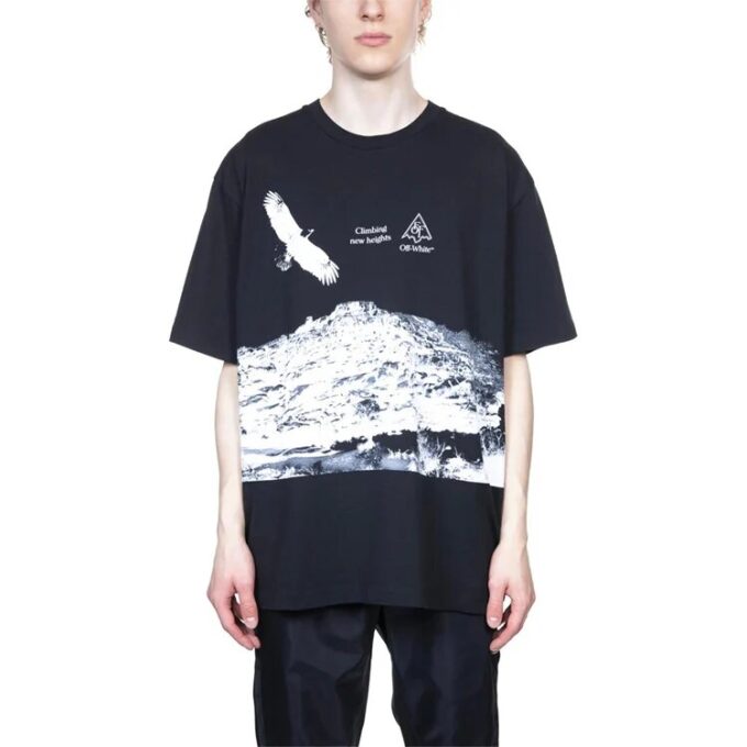 Imprimé « Climbing new Heights » Imprimé Homme Ample Noir