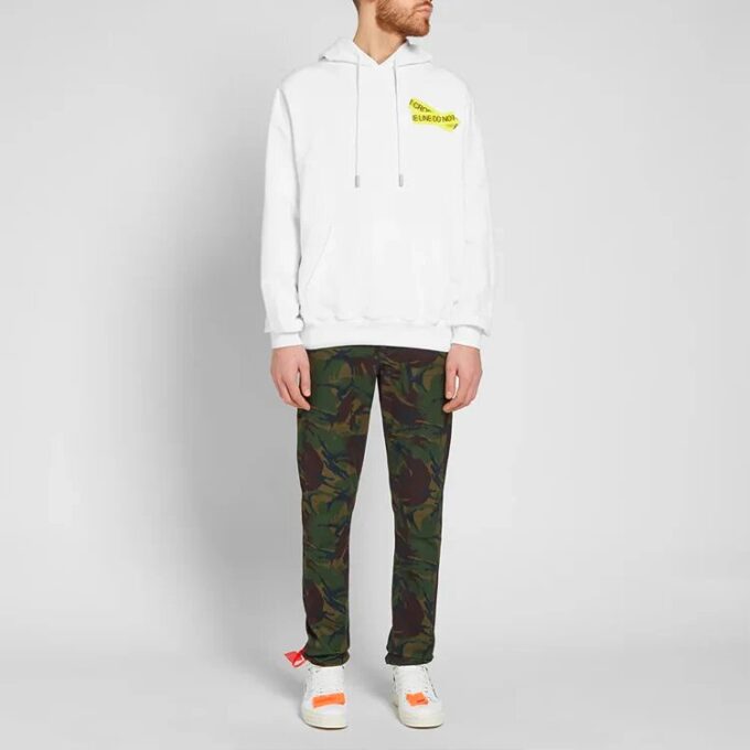 Imprimé flèche jaune, ample, blanc