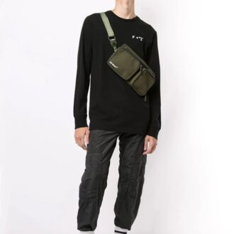 Imprimé FW20 à manches longues pour homme, noir