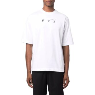 Imprimé grand motif flèche, col rond, Shorts, blanc