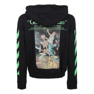 Imprimé graphique en coton avec fermeture éclair pour homme, noir