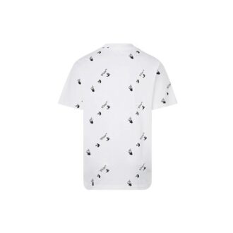 Imprimé intégral du logo alphabétique, col rond, Shorts, blanc