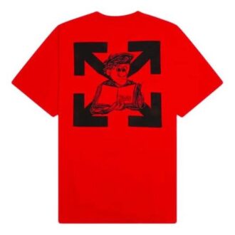Imprimé logo dans le dos, col rond, Shorts, rouge