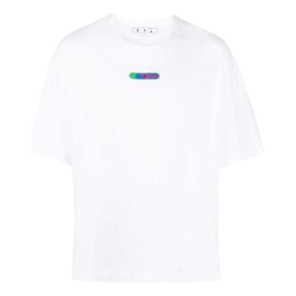 Imprimé logo dans le dos, manches courtes, blanc