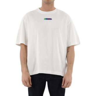 Imprimé logo dans le dos, manches courtes, blanc