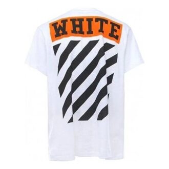 Imprimé logo rayé, Shorts, version standard, blanc