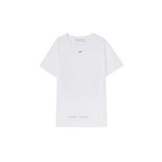 Imprimé, manches courtes, coupe ample, blanc
