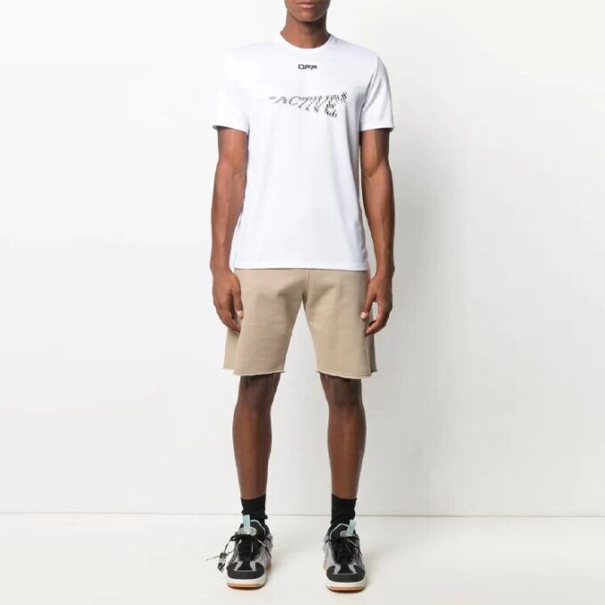 Imprimé à motifs, Shorts, coupe ajustée, version blanche