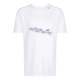 Imprimé sur la poitrine, manches courtes, version standard, blanc